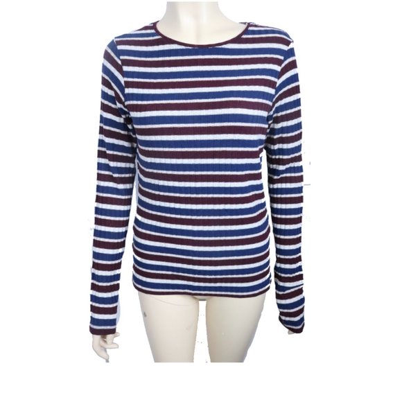 Zara Tops - ZARA Stripe Large Ribbed Knit Top